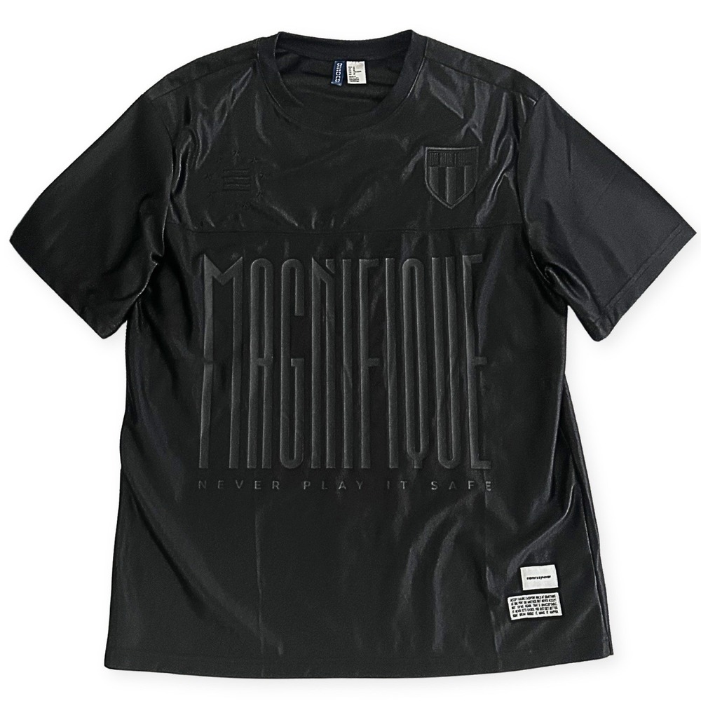 H&M Divided Soccer Jersey Mens Medium Black Shine Oversized Sport Shirt